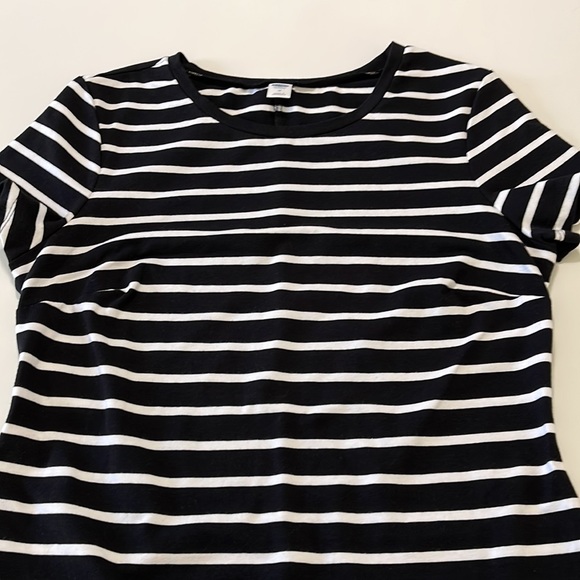 Old Navy Black White Striped Fitted T Shirt Dress Size M - Picture 3 of 6